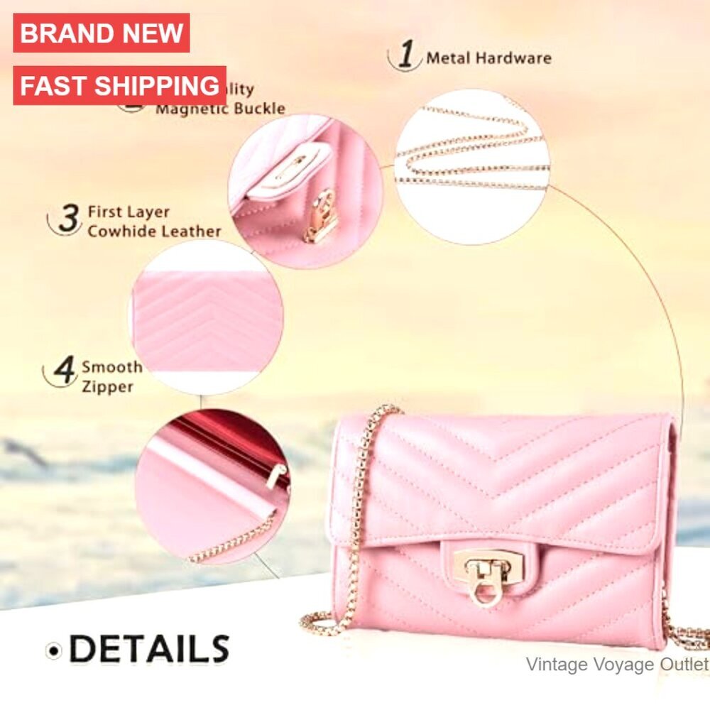Small Crossbody Bag with Phone & Wallet Compartments, Adjustable Strap - Picture 4 of 7